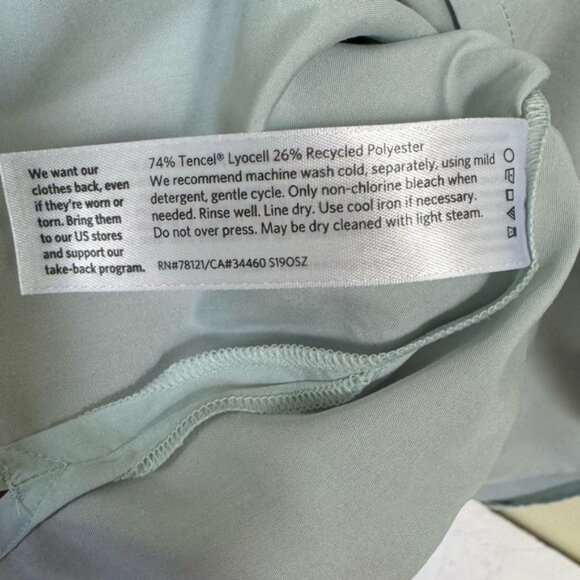 Eileen Fisher Cornflower Dress Tencel Shirt Collar Pockets Classic Minimalist L - Picture 14 of 14